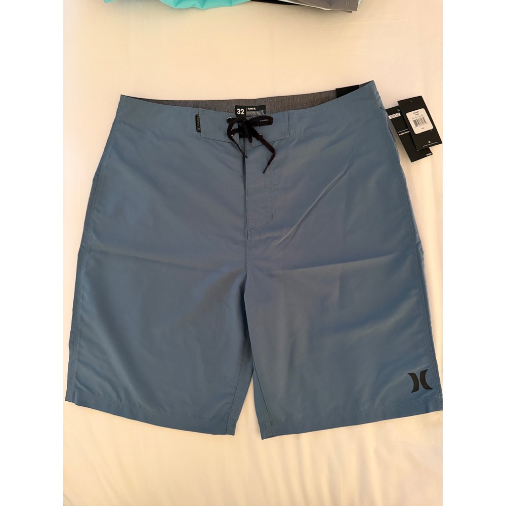 NWT Hurley Phantom Mens Board Shorts Blue Grey 21 Inch Outseam Recycled Size 32